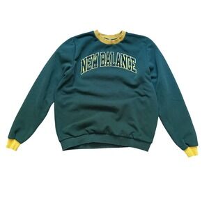 New Balance Sweatshirt Mens Green Excellent Collegiate Graphic Pullover SIZE S